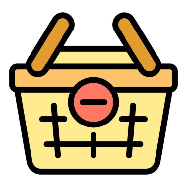 Boş alışveriş sepeti, düşük satış ve ekonomik gerilemeyi temsil eden bir eksi işareti gösteriyor.