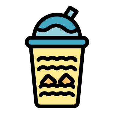 Krem şantili köpüklü çay bardağı ve bir kafede pipet servis ediliyor.