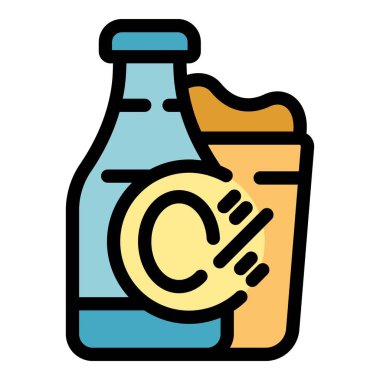 Bir su şişesi ve bira bardağı ikonunu üst üste koyan telif hakkı ikonu, gıda ve içecek endüstrisinde fikri mülkiyet haklarını temsil ediyor