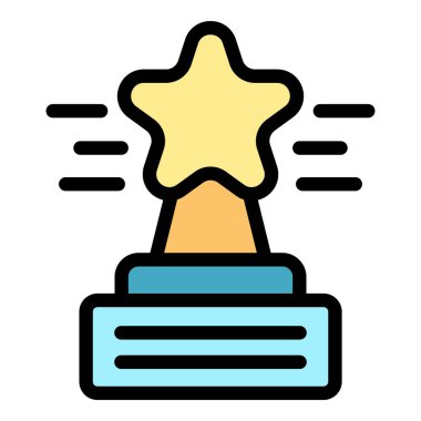 Altın yıldız ödülü, kazanana hızlı bir başarı sergilemek için hareket çizgileri ile sunuluyor.