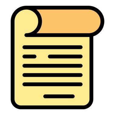 Bu basit vektör illüstrasyonu bir sözleşmeyi veya diğer önemli bir belgeyi temsil eden bir kağıt tomarını betimler