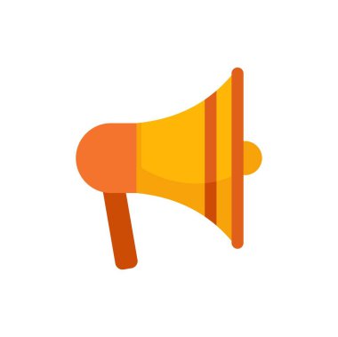 Sarı ve turuncu megafon bir duyuru yapıyor.
