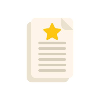 Bir yıldız işaretli belge, müşteri değerlendirmesi veya geribildirim gösterir