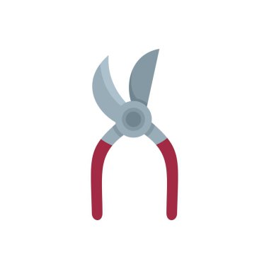 Ağaç budama dalları için kırmızı saplı bahçeciler, izole illüstrasyon