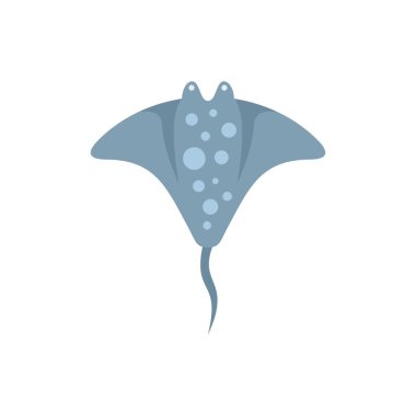 Suyun altında yüzen benekli kartal ışınının basit bir çizgi film çizimi