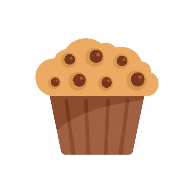 Bu vektör illüstrasyonunda taze pişmiş kek ve çikolata parçacıkları yer alıyor. Tatlı bir ikramının sıcaklığını ve hoşgörüsünü aktarıyor.