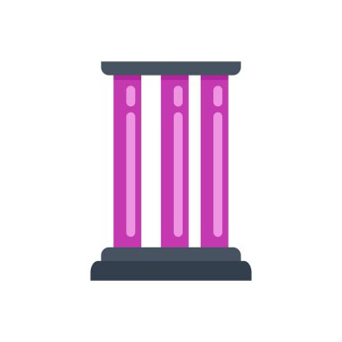 Pembe Yunan sütunları güçlü ve uzun duruyor, mimarideki gücü ve güzelliği temsil ediyor.