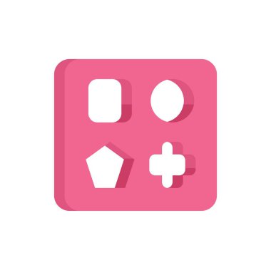 Çocuklara öğretmek için temel geometrik figürlere sahip pembe tahta, iyi motor beceriler geliştirmek ve mantıklı düşünme