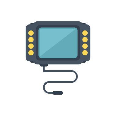 Anten kablosu takılı, sinyal alan, beyaz arkaplanda izole edilmiş eski taşınabilir televizyon seti