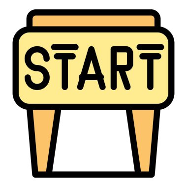 Metnin veya tasarımın için altında boşluk olan sarı başlangıç çizgisi