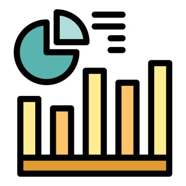 Hem pasta grafiğini hem de çubuk grafiğini gösteren basit bir istatistiksel tablo simgesi