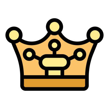 Kraliyet, otorite ve liderlik kavramlarını temsil eden basit renkli bir taç simgesi.