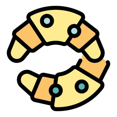 Dairesel kruvasan tasarımı gevrek hamur işlerinden oluşan iştah açıcı bir şekil oluşturuyor.