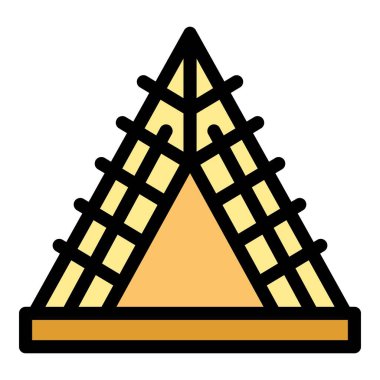 Çadırın basit bir simgesi. Kuzey Amerika 'nın büyük ovalarının yerli halklarının geleneksel meskeni.