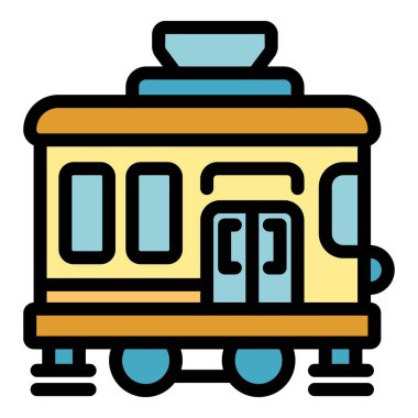 Sarı tramvay raylarında ilerliyor, toplu taşıma aracının yan görüntüsü