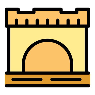 Kale duvarının basit bir simgesi, tarih, güvenlik ve mimari kavramlarını temsil ediyor.