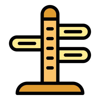 Farklı yönleri gösteren bir yön işareti simgesini temsil eden basit renk simgesi