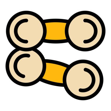 Kimyasal formülün bu simgesi kimyasal reaksiyonları görselleştirmek için mükemmel bir bağ ile bağlantılı iki atomu temsil eder.