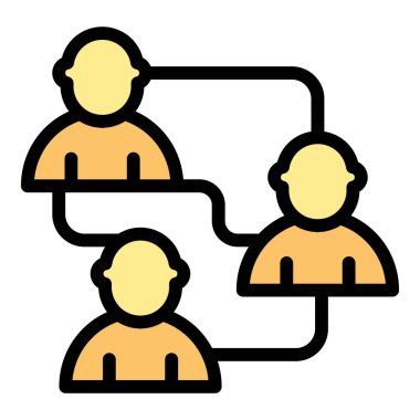 Bir şirkette çalışanları birbirine bağlayan iş adamları ağ bağlantısı simgesi