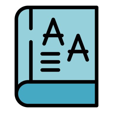 Bu basit ders kitabı simgesi, cesur harfleri ve temiz tasarımı ile eğitim kavramını temsil ediyor.