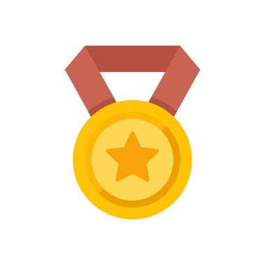 Kırmızı kurdeleli altın madalya sallanıyor. Ortadaki yıldız birinci pozisyonu temsil ediyor.