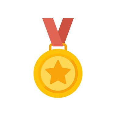 Yıldızlı altın madalya, kırmızı kurdeleye asılı, zaferi ve birinciliği simgeliyor.