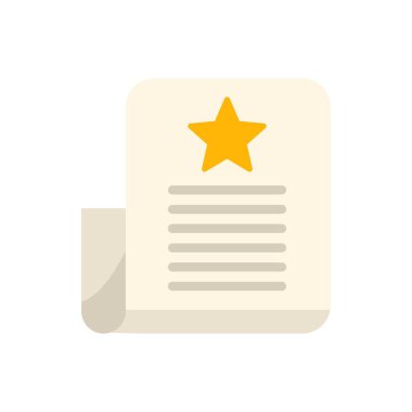 Önemli verileri veya yüksek öncelikli bir mesajı sembolize eden önemli bir yıldızı içeren basit bir belge simgesi