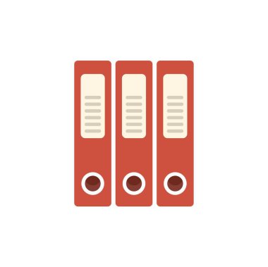 Bu vektör illüstrasyonunda ayakta duran üç kırmızı ofis dizini var, organizasyon, evrak ve ofis malzemeleri ile ilgili projeler için mükemmel.