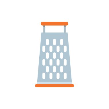 Beyaz arkaplanda izole edilmiş bir peynir rendesinin basit düz vektör çizimi