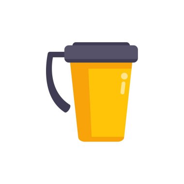 Basit, yeniden kullanılabilir kahve fincanı ayakta duruyor, bir sabah kahvesini veya bir içecek servisini temsil etmek için ideal.