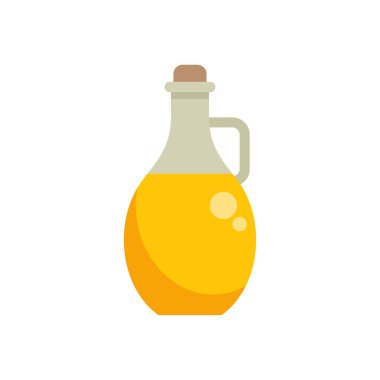 Cartoon illustration of a glass jug containing freshly extracted sunflower oil