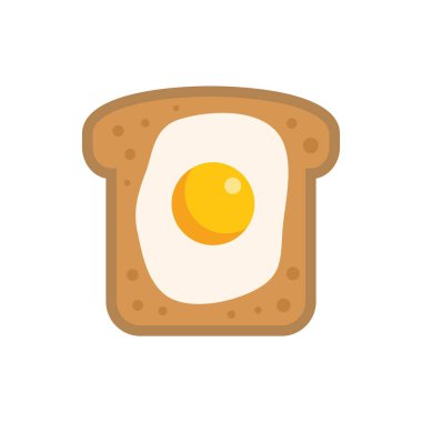 Kızarmış yumurtanın güneşli tarafı bir parça tostun üzerinde oturup lezzetli bir kahvaltı hazırlıyor.