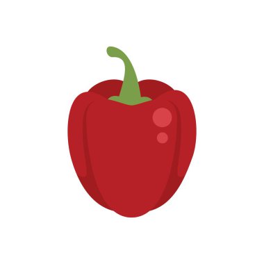 Kırmızı dolma biber beyaz arka planda izole edilir, sağlıklı yemek ve yemek kavramını gösterir.