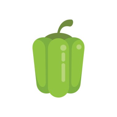 Yeşil dolma biber düz beyaz arka planda dikiliyor.