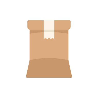 Nakliye ve görsel projeler için uygun, ayakta duran bir karton kutunun basit ve minimal temsili