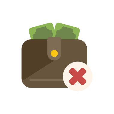 Kapalı kahverengi deri cüzdan, üzerinde para kavramı olmayan kırmızı haç işareti var.