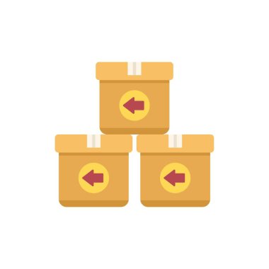 İade edilen ürünleri gösteren ok sembollü karton kutular