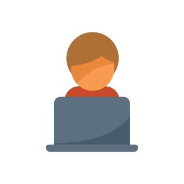 Genç adam dizüstü bilgisayar kullanıyor, muhtemelen iş ya da okul için.