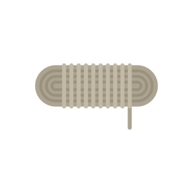 Düzgünce sarmalanmış tırmanma ipi kullanıma hazır.