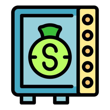 Mavi kiralık kasada para dolu bir çanta var. Finansal güvenlik ve tasarrufları temsil ediyor.