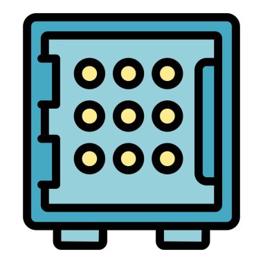 Bu vektör illüstrasyonunda bir banka kasası kapısı yer almakta olup, mal varlığı koruma kavramını vurgulamaktadır.