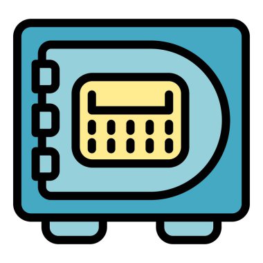 Bu simge, değerli eşyaların korunması ve güvenliğinin vurgulandığı mavi bir kasa içeriyor