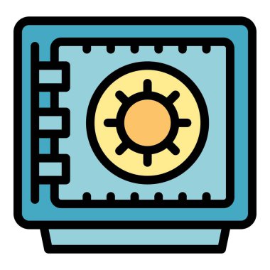 Kilitli mavi metal kasa değerli eşyaların güvenliğini sağlıyor.