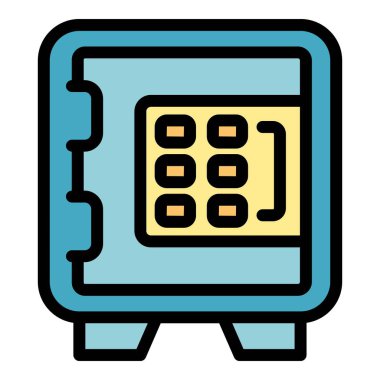 Mavi kiralık kasa, güvenlik sistemi olan parayı ve değerli eşyaları koruyor.