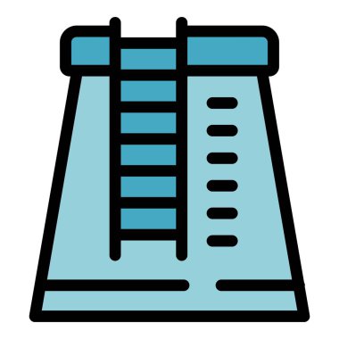 Yenilenebilir enerji üreten bir hidroelektrik santralinin basit taslak simgesi
