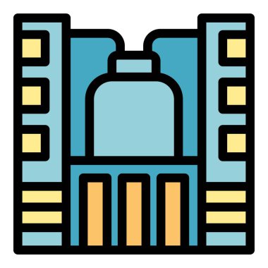 Yenilenebilir enerji üreten bir hidroelektrik santralinin basit ana hatları simgesi