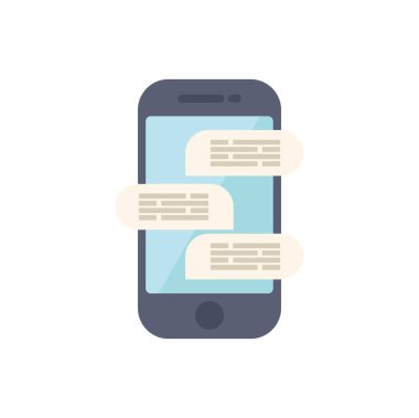 Smartphone açık mavi ekranda üç anlık ileti görüntülüyor