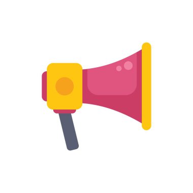 Pembe ve sarı megafon yüksek sesiyle büyük haberleri duyuruyor.