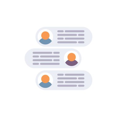 Ekranda gösterilen birden fazla kullanıcıdan gelen anlık iletiler ile çevrimiçi sohbet kavramı