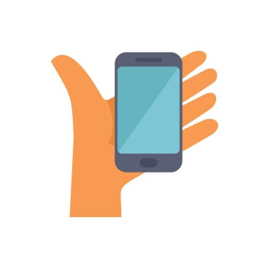 Hand, uygulamanızı veya web sitenizi sergilemek için mükemmel, boş ekranlı, modern bir akıllı telefon tutuyor.